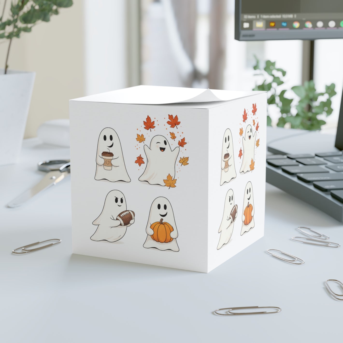 Fall Ghosts Note Cube